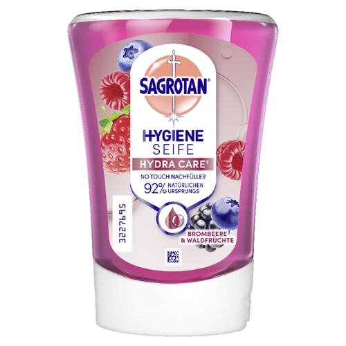 Sagrotan Flüssigseife No-Touch Brombeere/Waldfrüchte 3226521 250ml (ST=250 MILLILITER) Produktbild Front View L
