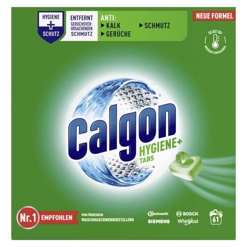 Calgon Waschmaschinenreiniger Hygiene+ 3248420 Tabs 61St. (PACK=61 STÜCK) Produktbild Front View L