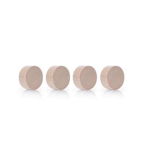 Holz-Magnet Design Circle Ø 3cm Birke natur Neodym Magnetoplan 1665449 (PACK=4 STÜCK) Produktbild Front View L