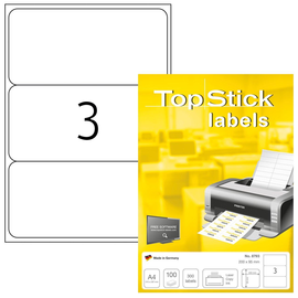 Etiketten Inkjet+Laser+Kopier 200x95mm auf A4 Bögen weiß BestStandard (PACK=300 STÜCK) Produktbild
