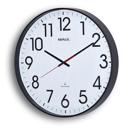 Wanduhr MAULclimb Funkuhr Ø 47cm Gehäuse schwarz Kunststoff Maul 9054890 inklusive 1x AA Batterie Produktbild Additional View 1 L