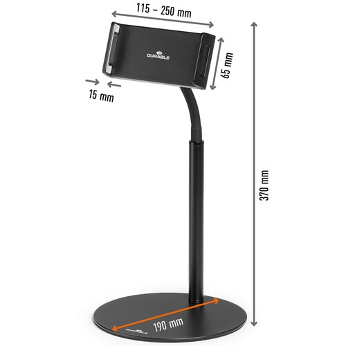 Bodenständer TWIST TABLE für Tablet 4,7" bis 13" schwarz Durable 894101 Kunstoff, Metall Produktbild Additional View 4 L