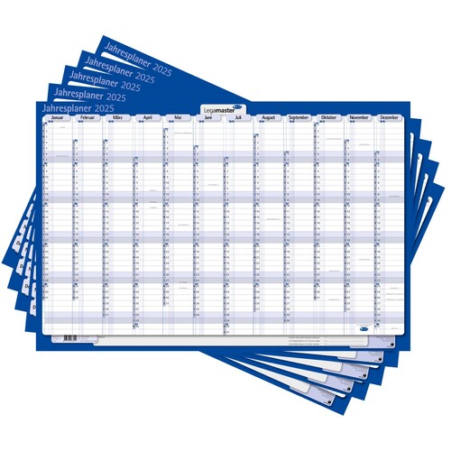 Jahresplaner 2025 quer 60x90cm 1Jahr/1Seite folienkaschiert gerollt Legamaster 7-422221-25 Produktbild Additional View 1 L