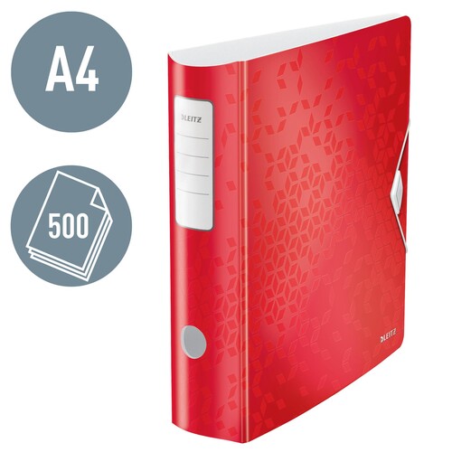 Ordner 180° Active WOW A4 80mm rot metallic Kunststoff Leitz 1106-00-26 Produktbild Additional View 1 L