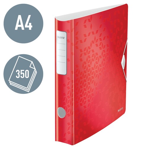 Ordner 180° Active WOW A4 60mm rot metallic Kunststoff Leitz 1107-00-26 Produktbild Additional View 1 L