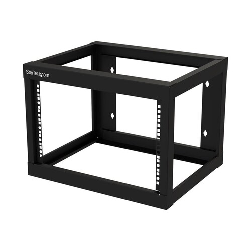 StarTech.com 6HE 19 Zoll Wand Netzwerk Rack - 2 Pfosten, 48cm tief mit offener Rahmen, für AV/IT/Kom Produktbild Front View L