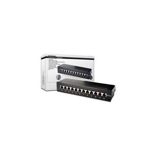 DIGITUS Desktop CAT 6A, Klasse EA Patch Panel, geschirmt, schwarz Produktbild Additional View 1 L