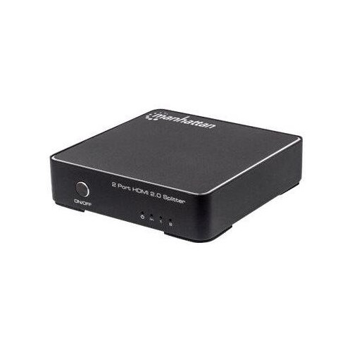 Manhattan HDMI Splitter 2-Port , 4K@60Hz, Displays output from x1 HDMI source to x2 HD displays (sam Produktbild