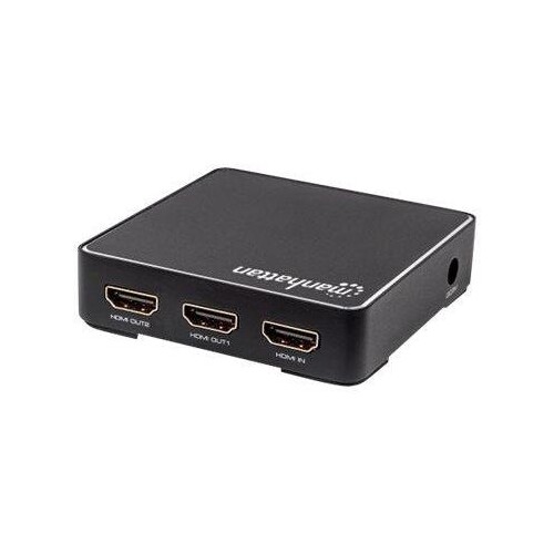 Manhattan HDMI Splitter 2-Port , 4K@60Hz, Displays output from x1 HDMI source to x2 HD displays (sam Produktbild Additional View 1 L