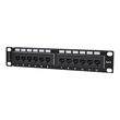 Intellinet 10" 12-Port Cat6 Patchpanel, UTP, 10", 1 HE, schwarz - Patch Panel - Rack montierbar - CA Produktbild