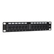 Intellinet 10" 12-Port Cat6 Patchpanel, UTP, 10", 1 HE, schwarz - Patch Panel - Rack montierbar - CA Produktbild Additional View 2 S