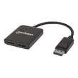 Manhattan DisplayPort 1.2 to 2-Port DisplayPort 1.2 Splitter Hub with MST, 4K@30Hz, USB-A Powered, V Produktbild