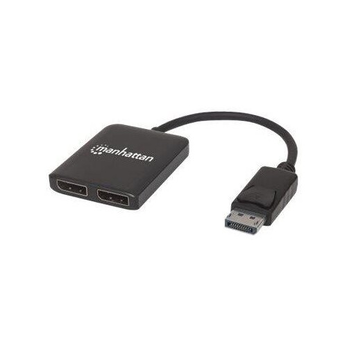 Manhattan DisplayPort 1.2 to 2-Port DisplayPort 1.2 Splitter Hub with MST, 4K@30Hz, USB-A Powered, V Produktbild