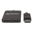 Manhattan DisplayPort 1.2 to 2-Port DisplayPort 1.2 Splitter Hub with MST, 4K@30Hz, USB-A Powered, V Produktbild Additional View 2 S