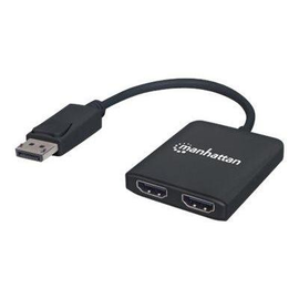Manhattan DisplayPort 1.2 to 2-Port HDMI Splitter Hub with MST, 4K@30Hz, USB-A Powered, Video Wall F Produktbild