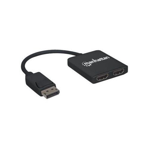 Manhattan DisplayPort 1.2 to 2-Port HDMI Splitter Hub with MST, 4K@30Hz, USB-A Powered, Video Wall F Produktbild Additional View 3 L