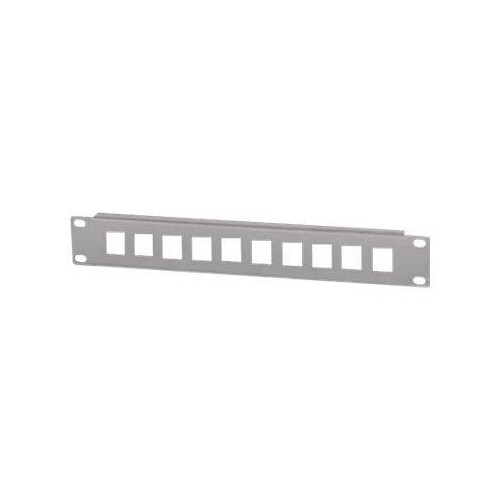 Intellinet 10-Port Patchpanel, unbestückt, 10", 1 HE, grau - Patchpanel (Blindblech) Produktbild Front View L
