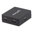 Manhattan HDMI Splitter 2-Port , 1080p, Black, Displays output from x1 HDMI source to x2 HD displays Produktbild