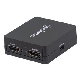 Manhattan HDMI Splitter 2-Port , 1080p, Black, Displays output from x1 HDMI source to x2 HD displays Produktbild