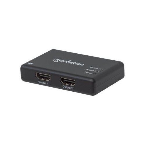 Manhattan HDMI Splitter 2-Port , 4K@30Hz, Displays output from x1 HDMI source to x2 HD displays (sam Produktbild