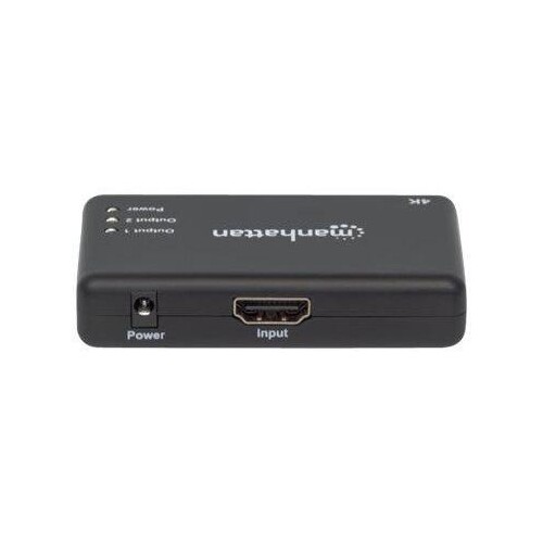 Manhattan HDMI Splitter 2-Port , 4K@30Hz, Displays output from x1 HDMI source to x2 HD displays (sam Produktbild Additional View 2 L