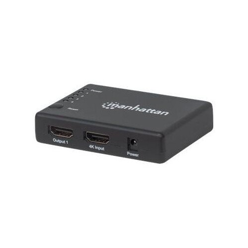 Manhattan HDMI Splitter 4-Port (Compact), 4K@30Hz, Displays output from x1 HDMI source to x4 HD disp Produktbild