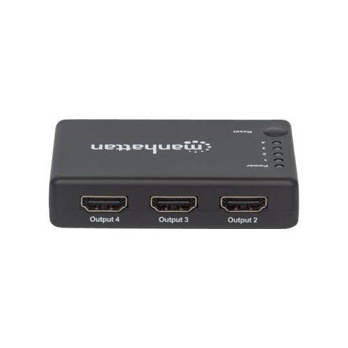 Manhattan HDMI Splitter 4-Port (Compact), 4K@30Hz, Displays output from x1 HDMI source to x4 HD disp Produktbild Additional View 2 L