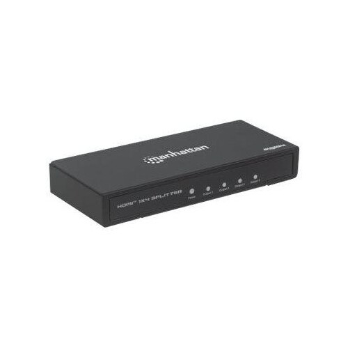 Manhattan HDMI Splitter 4-Port , 4K@60Hz, Displays output from x1 HDMI source to x4 HD displays (sam Produktbild Additional View 2 L