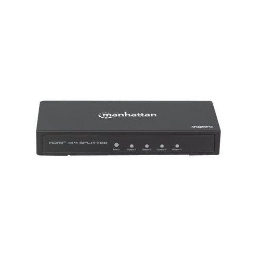 Manhattan HDMI Splitter 4-Port , 4K@60Hz, Displays output from x1 HDMI source to x4 HD displays (sam Produktbild Additional View 3 L