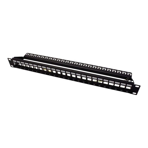 ROLINE Leeres Keystone-Patchpanel - CAT 5e/6/6a - STP - Schwarz - 48.3 cm (19") Produktbild