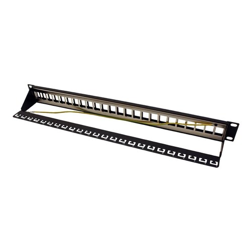 ROLINE Leeres Keystone-Patchpanel - CAT 5e/6/6a - STP - Schwarz - 48.3 cm (19") Produktbild Additional View 2 L