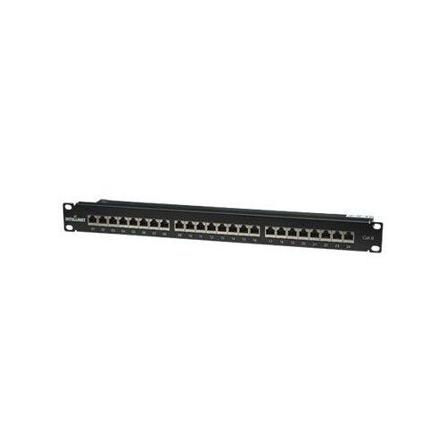 Intellinet 24-Port Cat6 Patchpanel, geschirmt, 24 Ports, FTP, 1 HE, Klemmleisten mit 90 Grad abgewin Produktbild