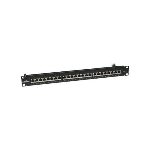 Intellinet 24-Port Cat6 Patchpanel, geschirmt, 24 Ports, FTP, 1 HE, Klemmleisten mit 90 Grad abgewin Produktbild Additional View 1 L