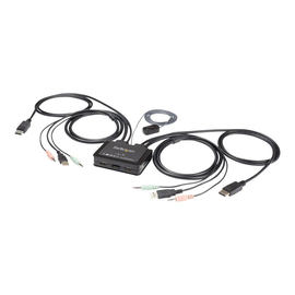 StarTech.com 2-Port USB DisplayPort KVM Switch - 4K 60 Hz - UHD DP 1.2 USB-KVM Umschalter mit 1,2 m Produktbild