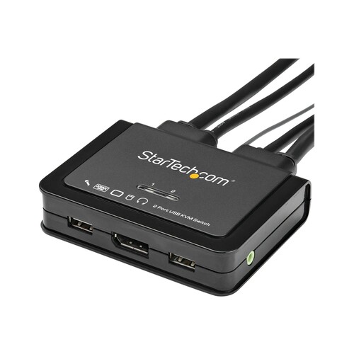 StarTech.com 2-Port USB DisplayPort KVM Switch - 4K 60 Hz - UHD DP 1.2 USB-KVM Umschalter mit 1,2 m Produktbild Additional View 1 L