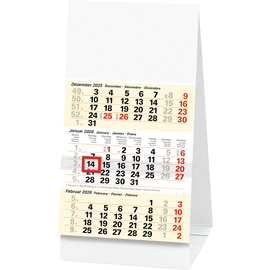Tisch-Dreimonatskalender 2026 9,7x19cm weiß/hellgelb Brunnen 10-702110 Produktbild
