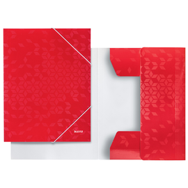 Eckspanner WOW A4 für 250Blatt rot metallic PP-laminierter Karton Leitz 3982-00-26 Produktbild