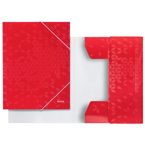 Eckspanner WOW A4 für 250Blatt rot metallic PP-laminierter Karton Leitz 3982-00-26 Produktbild