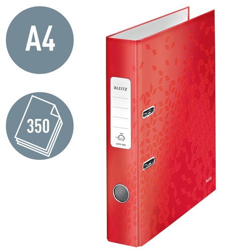 Ordner 180° WOW A4 50mm rot metallic Leitz 1006-00-26 Produktbild Additional View 1 L