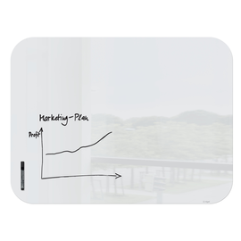 Glas-Magnetboard artverum 120x90cm mit abgerundeten Ecken weiß magnetisch Sigel GL304 Produktbild