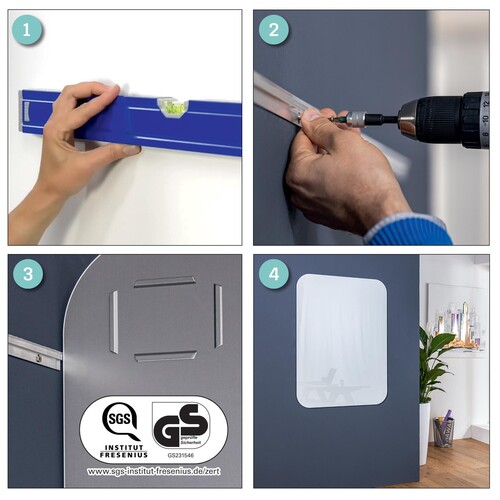 Glas-Magnetboard artverum 150x100cm mit abgerundeten Ecken weiß magnetisch Sigel GL305 Produktbild Additional View 7 L