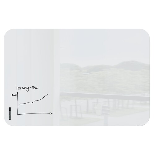 Glas-Magnetboard artverum 180x120cm mit abgerundeten Ecken weiß magnetisch Sigel GL306 Produktbild