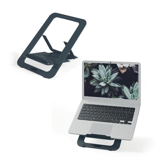 Laptopständer Ergo Ultraflach bis 17" höhenverstellbar dunkelgrau Leitz Aluminium  6346-00-89 Produktbild Additional View 8 L
