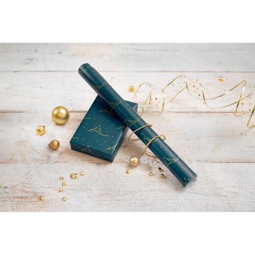 Weihnachts-Geschenkpapier 5mx50cm 80g Christmas tree petrol Sigel GP124 Produktbild Additional View 1 L