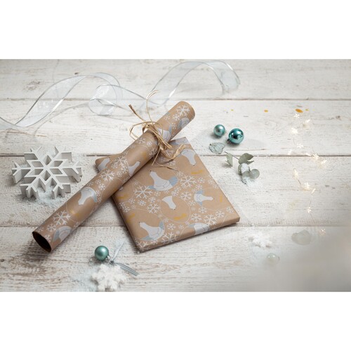 Weihnachts-Geschenkpapier 5mx50cm Polar bear with shooting star Sigel 100g Kraftpapier GP120 Produktbild Additional View 1 L