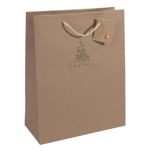 Weihnachts-Tragetasche 26x33x12cm Kraftkarton Christmas with apples Sigel GT040 (PACK=5 STÜCK) Produktbild