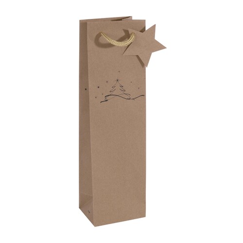 Weihnachts-Tragetasche 10x35x8cm Kraftkarton Christmas tree Sigel GT039 (PACK=5 STÜCK) Produktbild