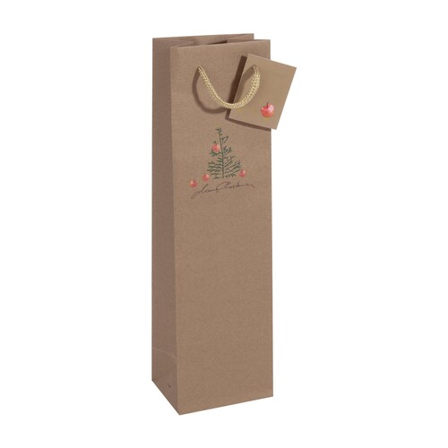 Weihnachts-Tragetasche 10x35x8cm Kraftkarton Christmas with apples Sigel GT042 (PACK=5 STÜCK) Produktbild