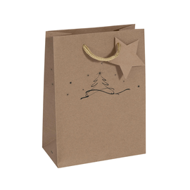Weihnachts-Tragetasche 17x23x9cm Kraftkarton Christmas tree Sigel GT038 (PACK=5 STÜCK) Produktbild