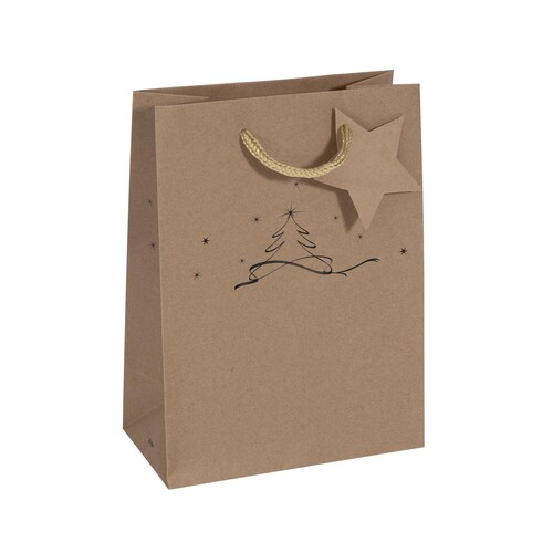 Weihnachts-Tragetasche 17x23x9cm Kraftkarton Christmas tree Sigel GT038 (PACK=5 STÜCK) Produktbild